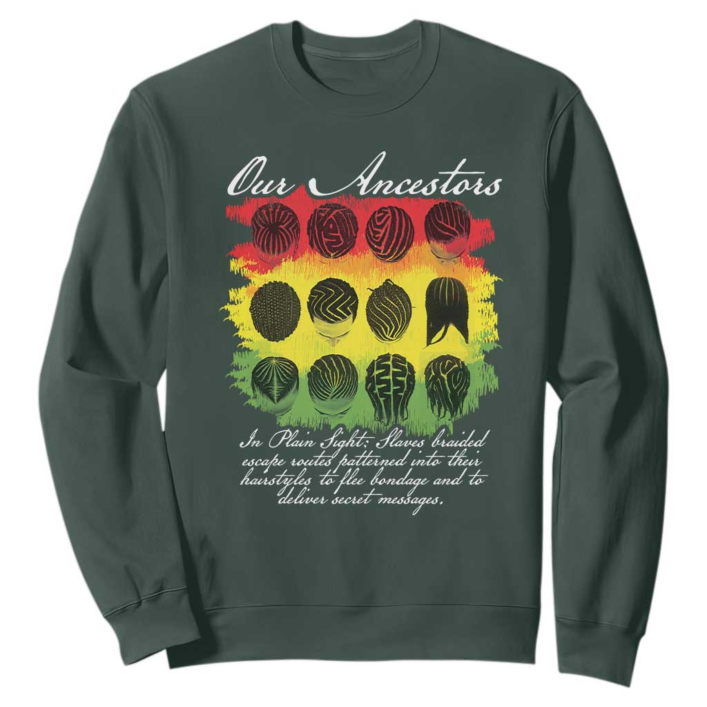 Black History Sweatshirt Our Ancestors Escape Routes Braids TS09