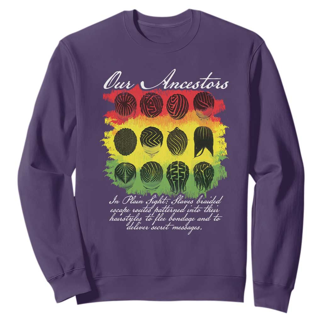 Black History Sweatshirt Our Ancestors Escape Routes Braids TS09