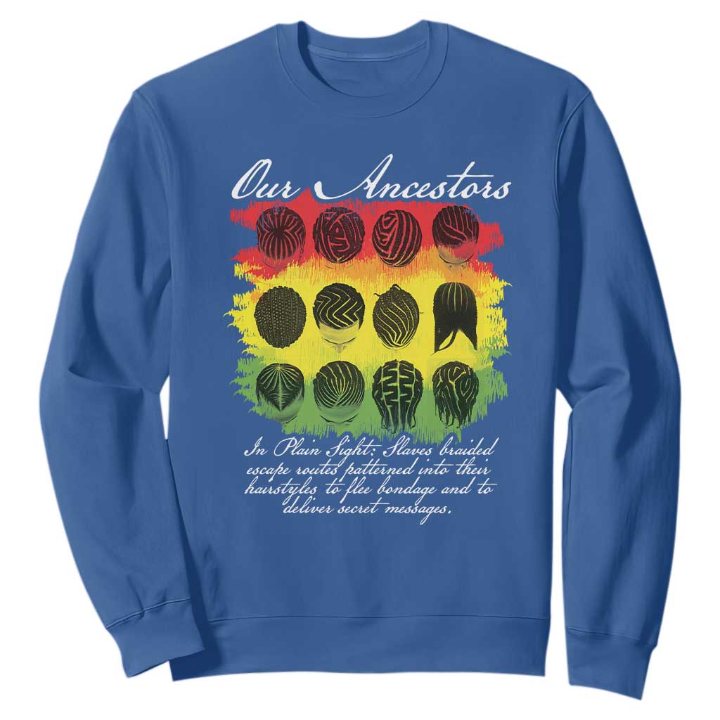 Black History Sweatshirt Our Ancestors Escape Routes Braids TS09