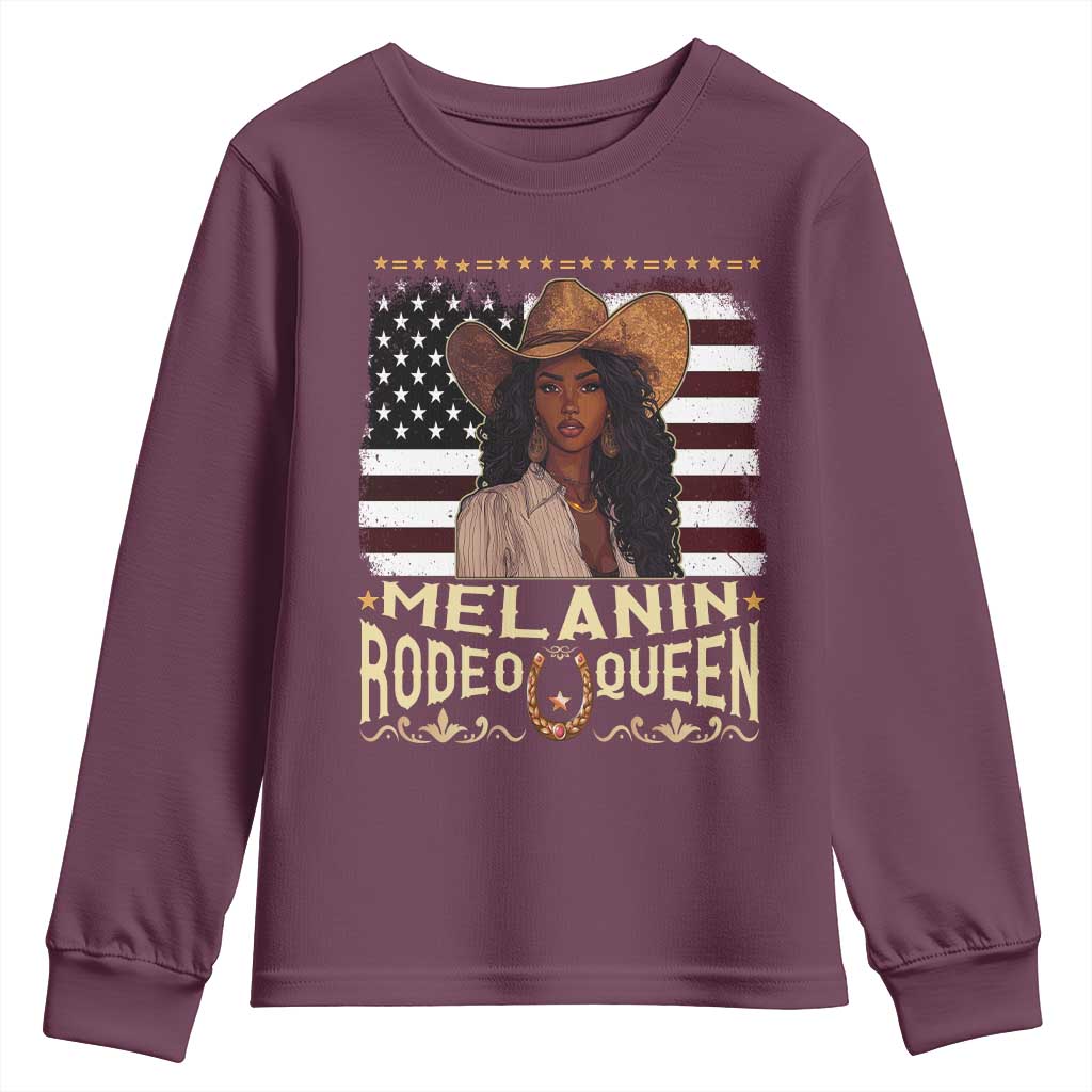 Black Cowgirl Youth Sweatshirt Melanin Rodeo Queen TS09