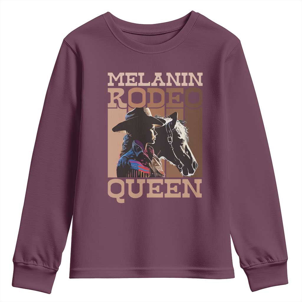 African American Cowgirl Youth Sweatshirt Melanin Rodeo Queen TS09