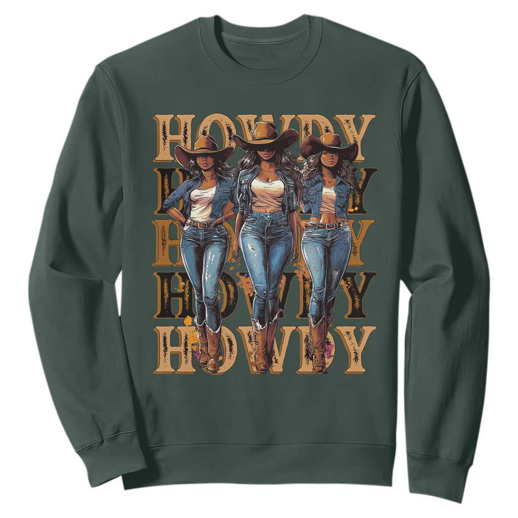 Black Cowgirl Sweatshirt Howdy Melanin Rodeo Queen TS09