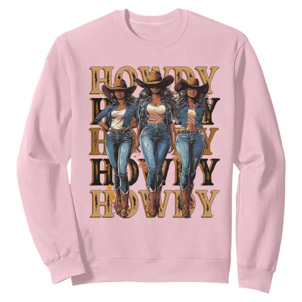 Black Cowgirl Sweatshirt Howdy Melanin Rodeo Queen TS09