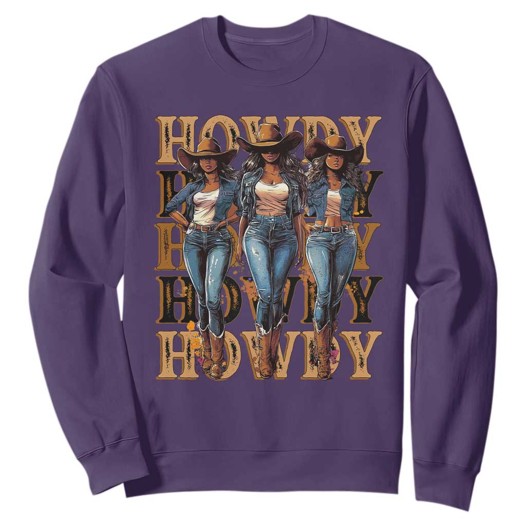 Black Cowgirl Sweatshirt Howdy Melanin Rodeo Queen TS09