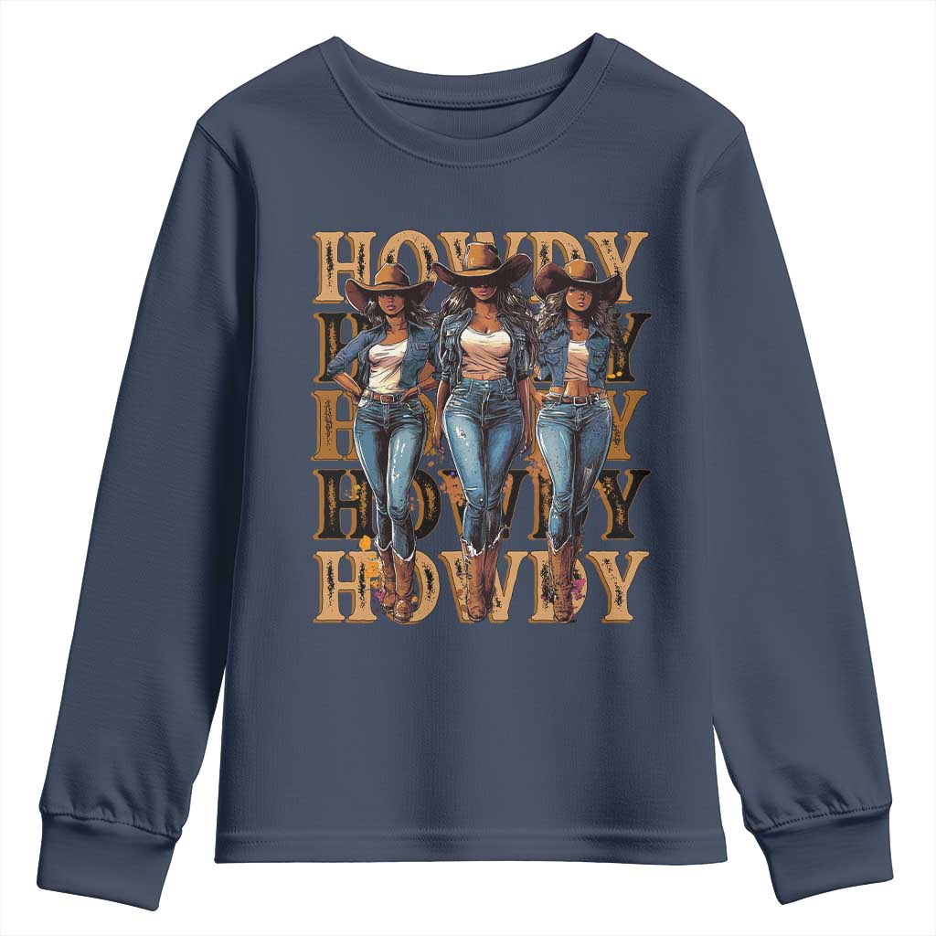 Black Cowgirl Youth Sweatshirt Howdy Melanin Rodeo Queen TS09