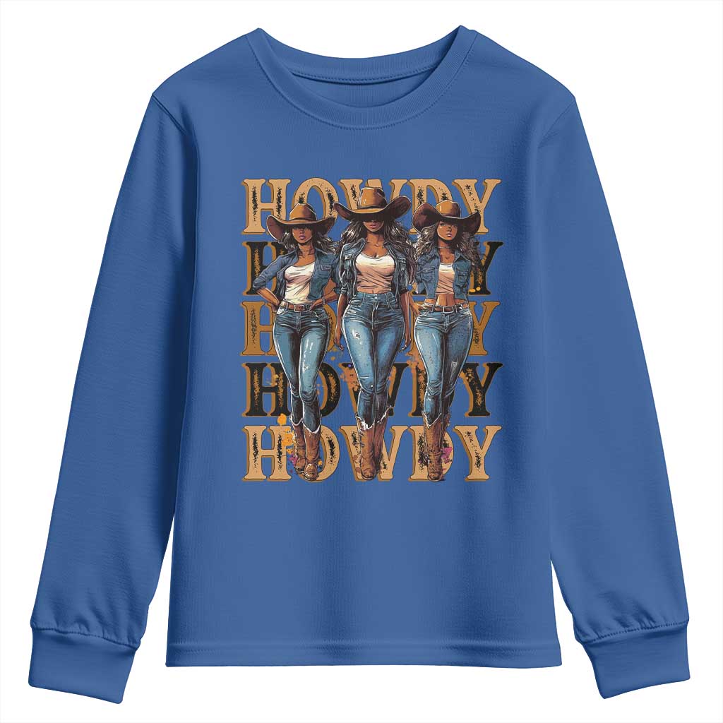 Black Cowgirl Youth Sweatshirt Howdy Melanin Rodeo Queen TS09