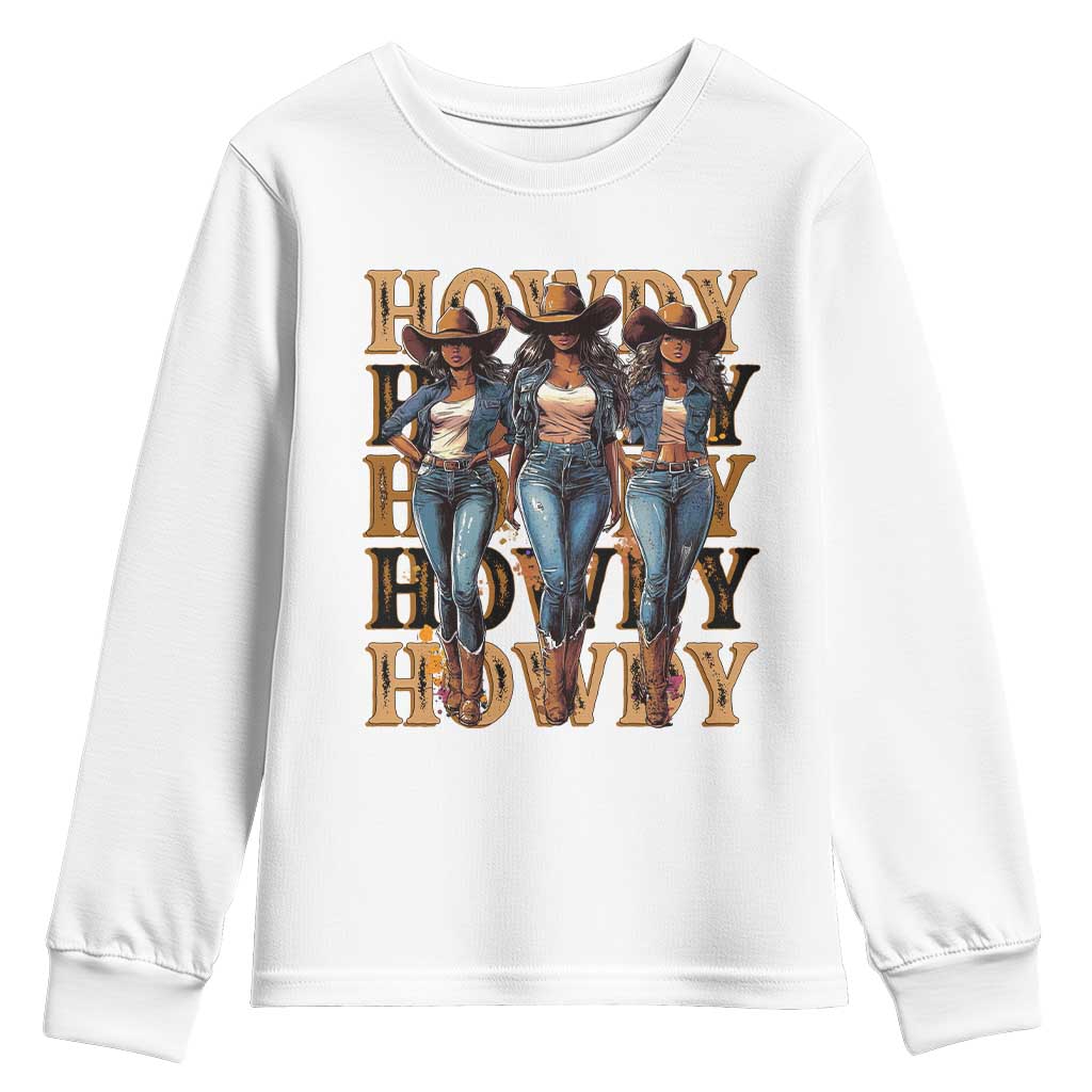 Black Cowgirl Youth Sweatshirt Howdy Melanin Rodeo Queen TS09