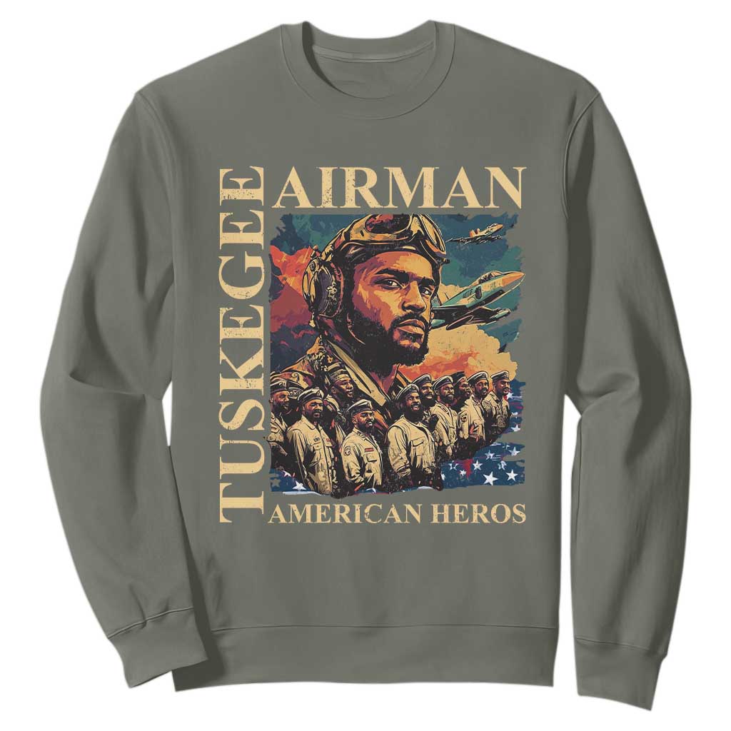 Tuskegee Airman Sweatshirt American Heroes US Pilots Black History TS09