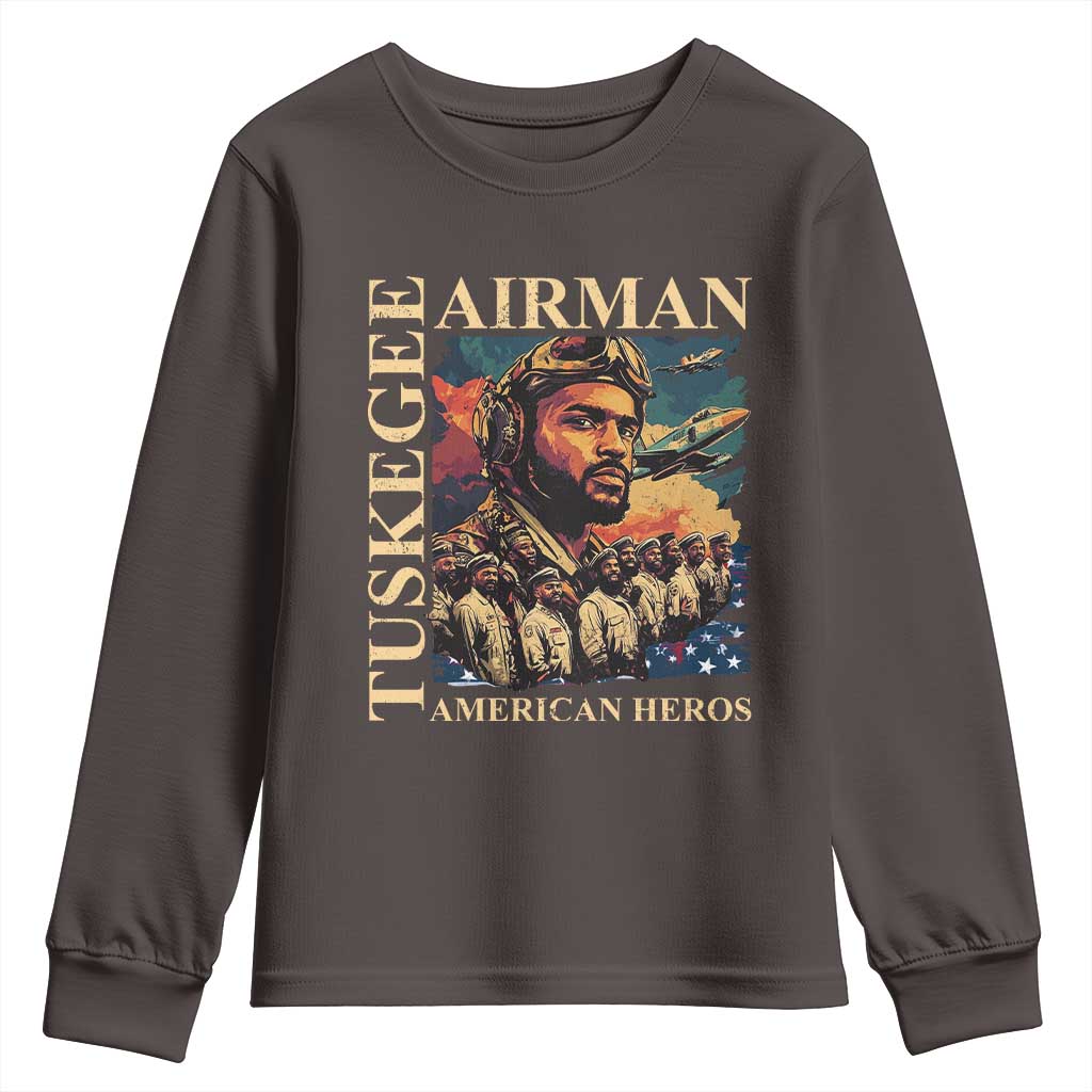 Tuskegee Airman Youth Sweatshirt American Heroes US Pilots Black History TS09