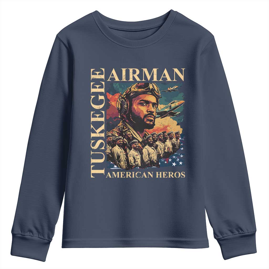 Tuskegee Airman Youth Sweatshirt American Heroes US Pilots Black History TS09