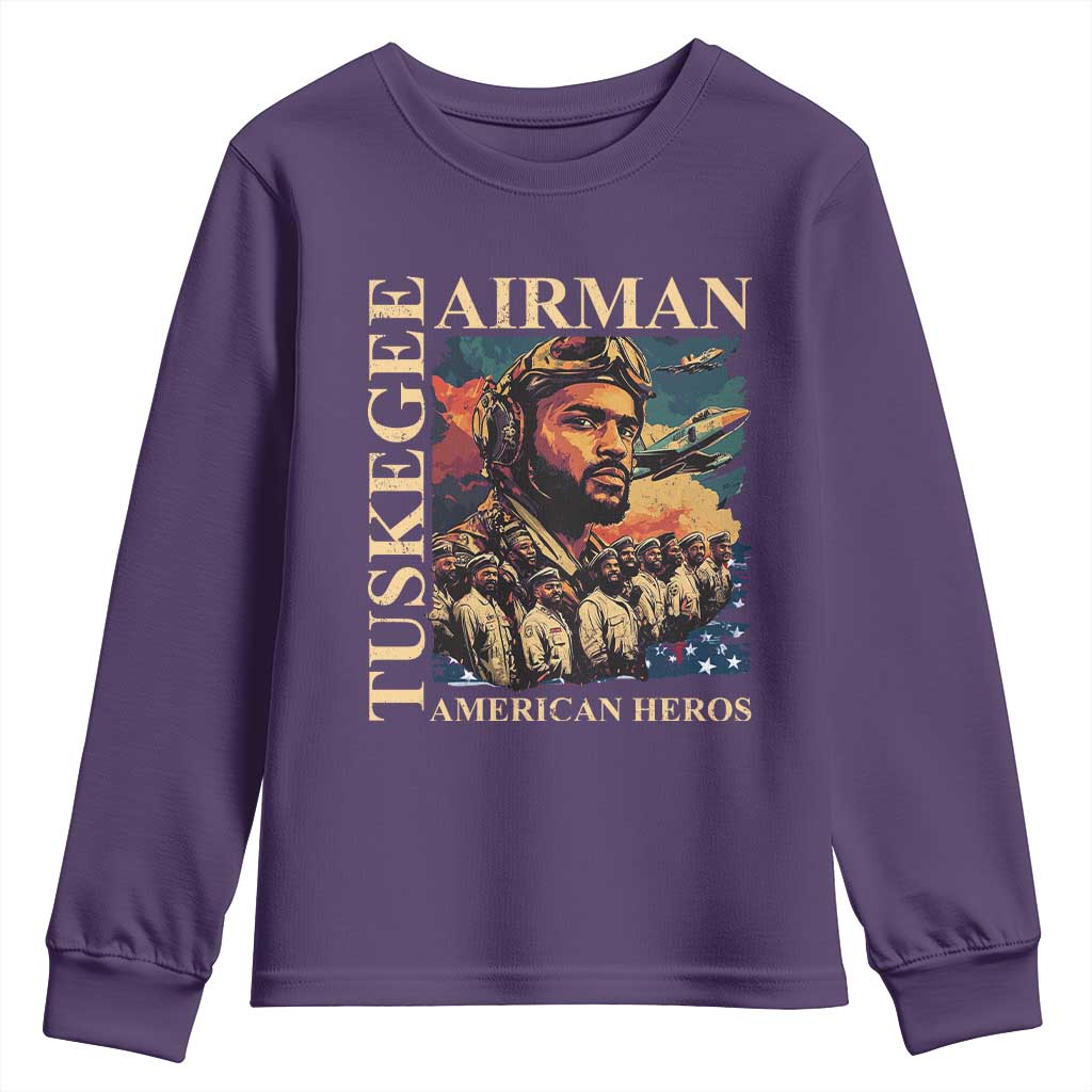 Tuskegee Airman Youth Sweatshirt American Heroes US Pilots Black History TS09