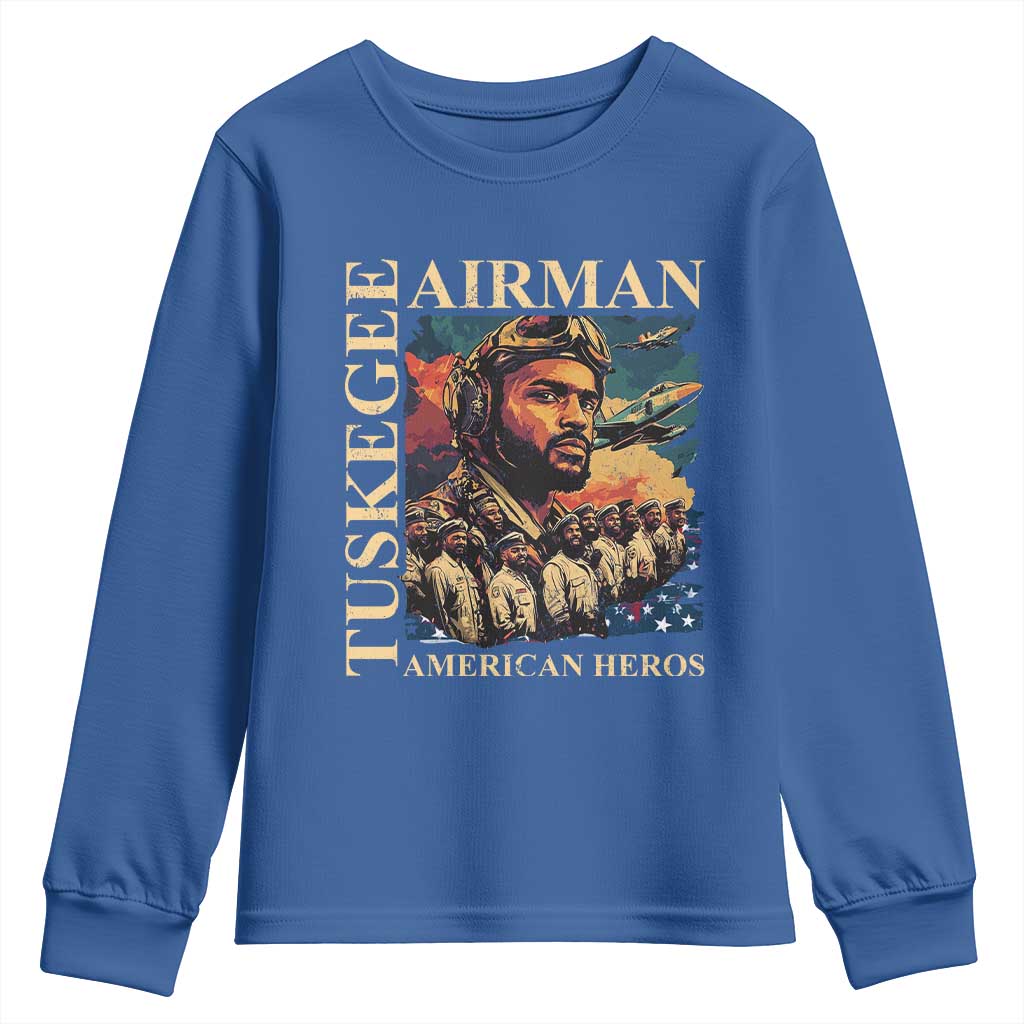Tuskegee Airman Youth Sweatshirt American Heroes US Pilots Black History TS09