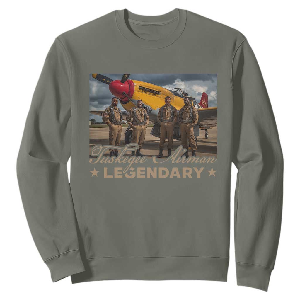 Tuskegee Airman Sweatshirt Legendary US Pilots Black History TS09