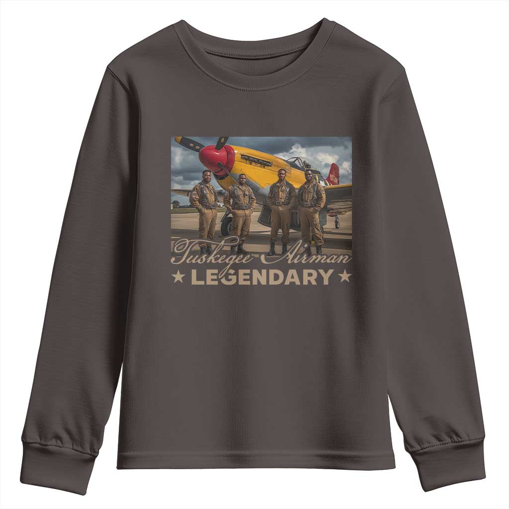 Tuskegee Airman Youth Sweatshirt Legendary US Pilots Black History TS09