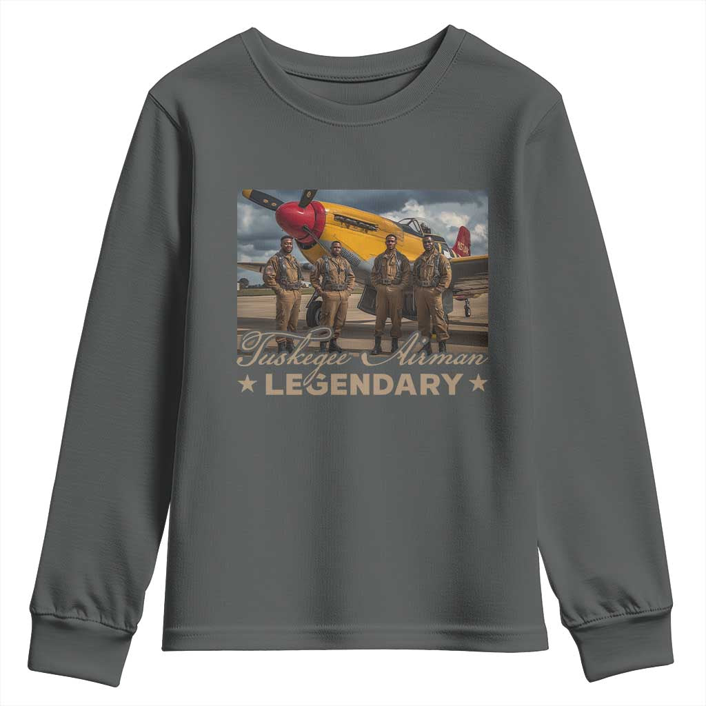 Tuskegee Airman Youth Sweatshirt Legendary US Pilots Black History TS09