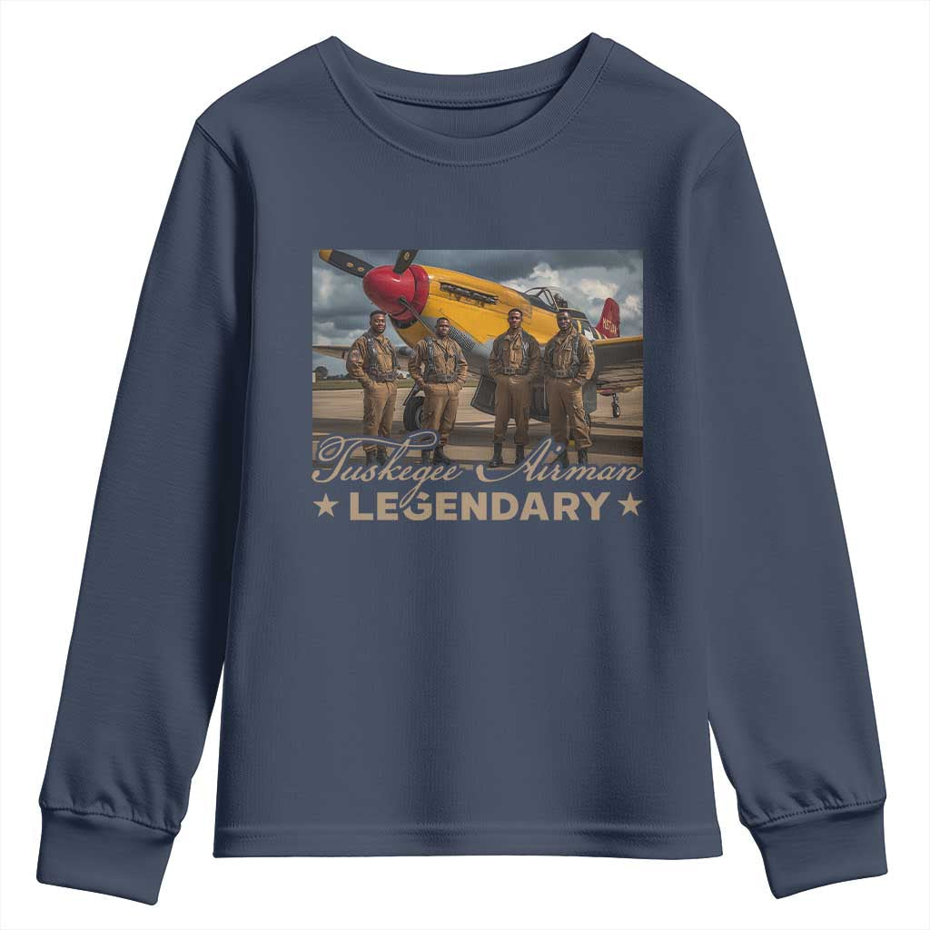 Tuskegee Airman Youth Sweatshirt Legendary US Pilots Black History TS09