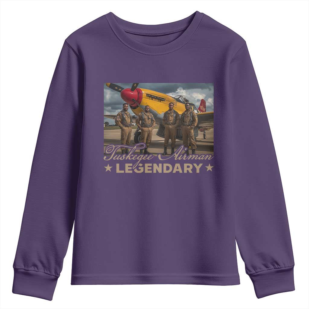 Tuskegee Airman Youth Sweatshirt Legendary US Pilots Black History TS09