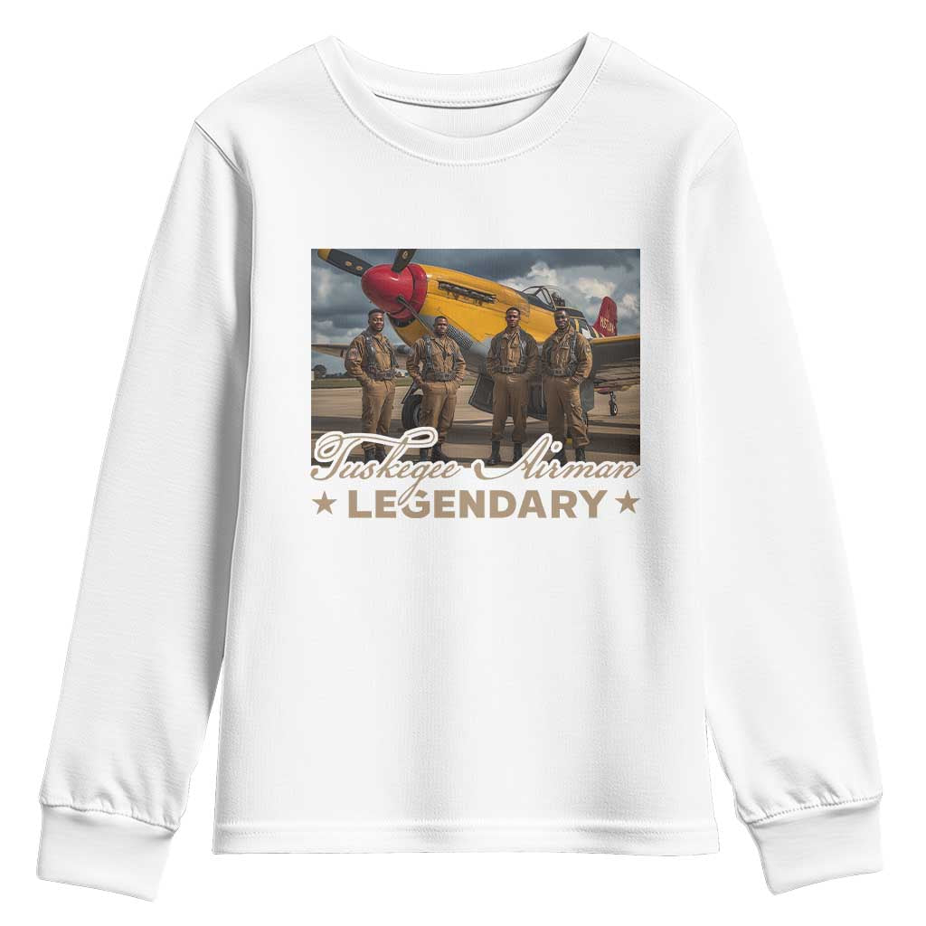 Tuskegee Airman Youth Sweatshirt Legendary US Pilots Black History TS09