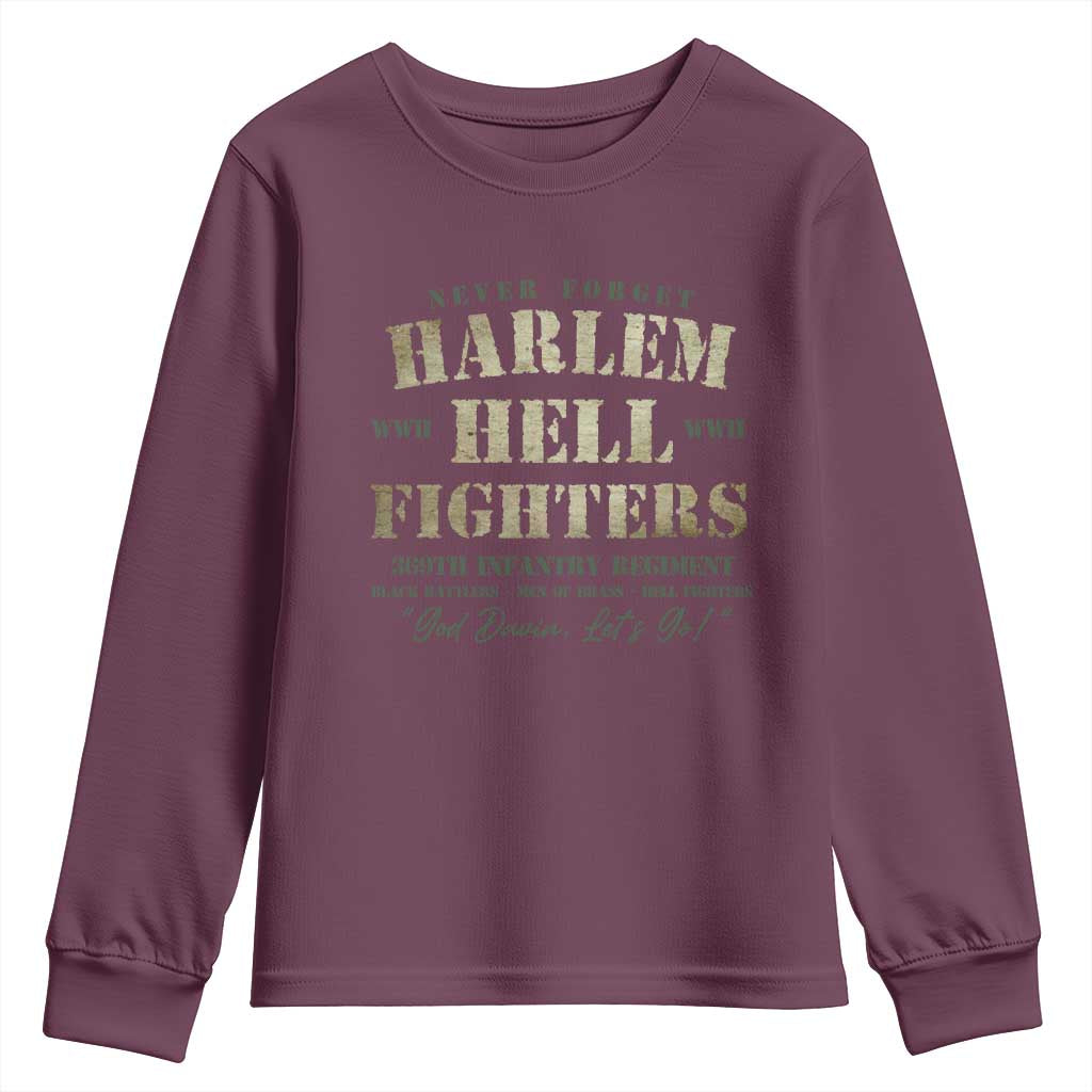 Harlem Hellfighters Youth Sweatshirt African American Black History Military Soldiers TS09