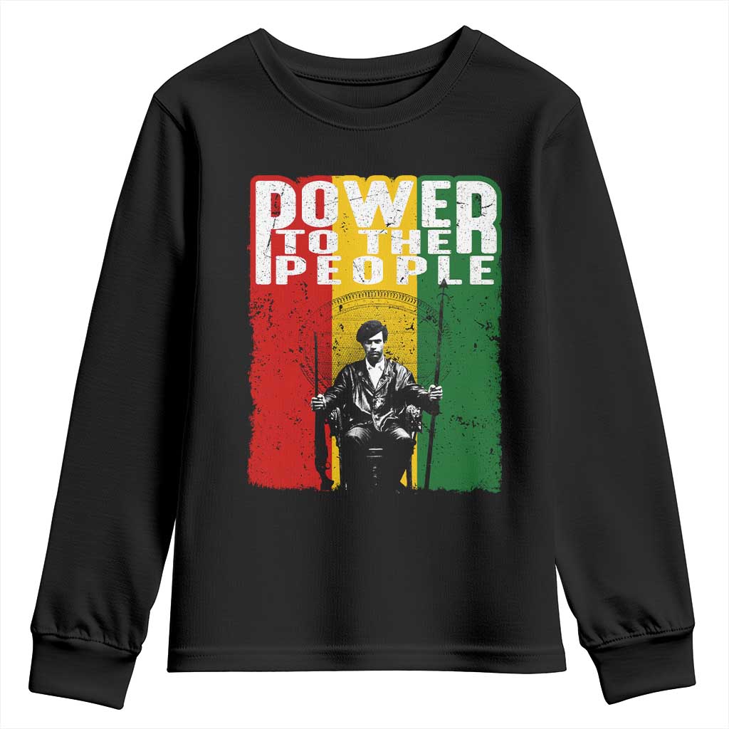 Black Panther Party Huey P. Newton Youth Sweatshirt Power To The People TS09