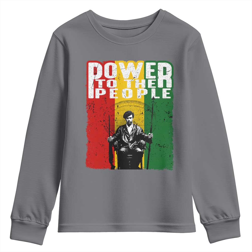 Black Panther Party Huey P. Newton Youth Sweatshirt Power To The People TS09