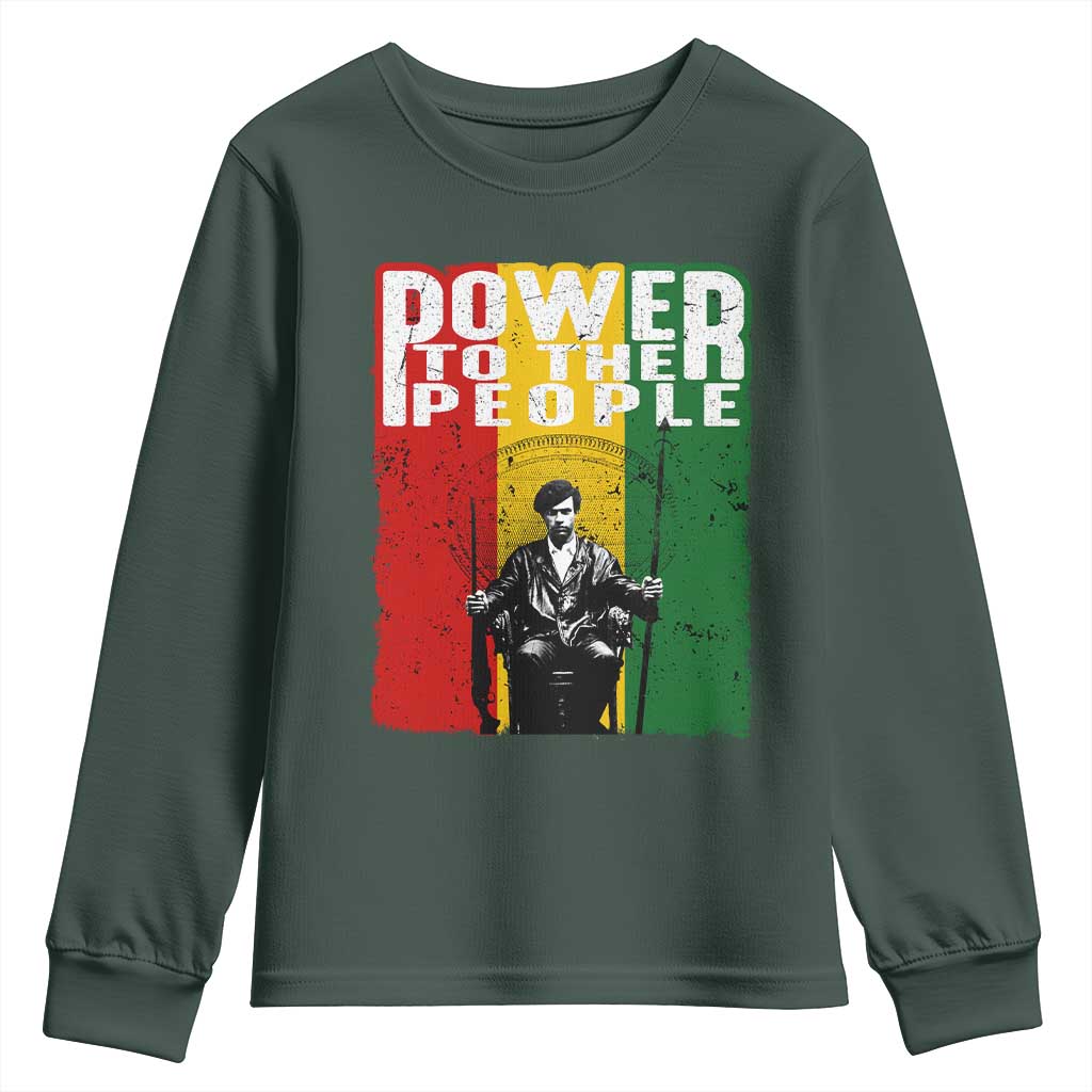 Black Panther Party Huey P. Newton Youth Sweatshirt Power To The People TS09