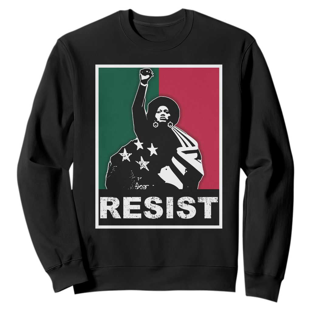 Resist Angela Davis Sweatshirt Black Panther Party History Civil Rights TS09