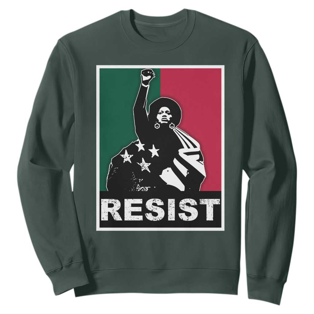 Resist Angela Davis Sweatshirt Black Panther Party History Civil Rights TS09