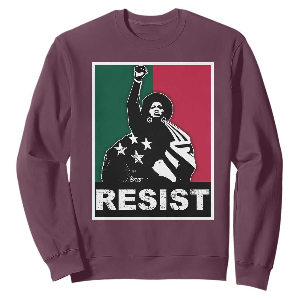Resist Angela Davis Sweatshirt Black Panther Party History Civil Rights TS09