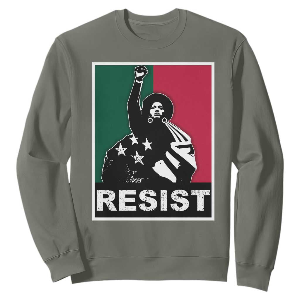 Resist Angela Davis Sweatshirt Black Panther Party History Civil Rights TS09
