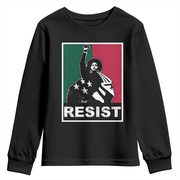 Resist Angela Davis Youth Sweatshirt Black Panther Party History Civil Rights TS09