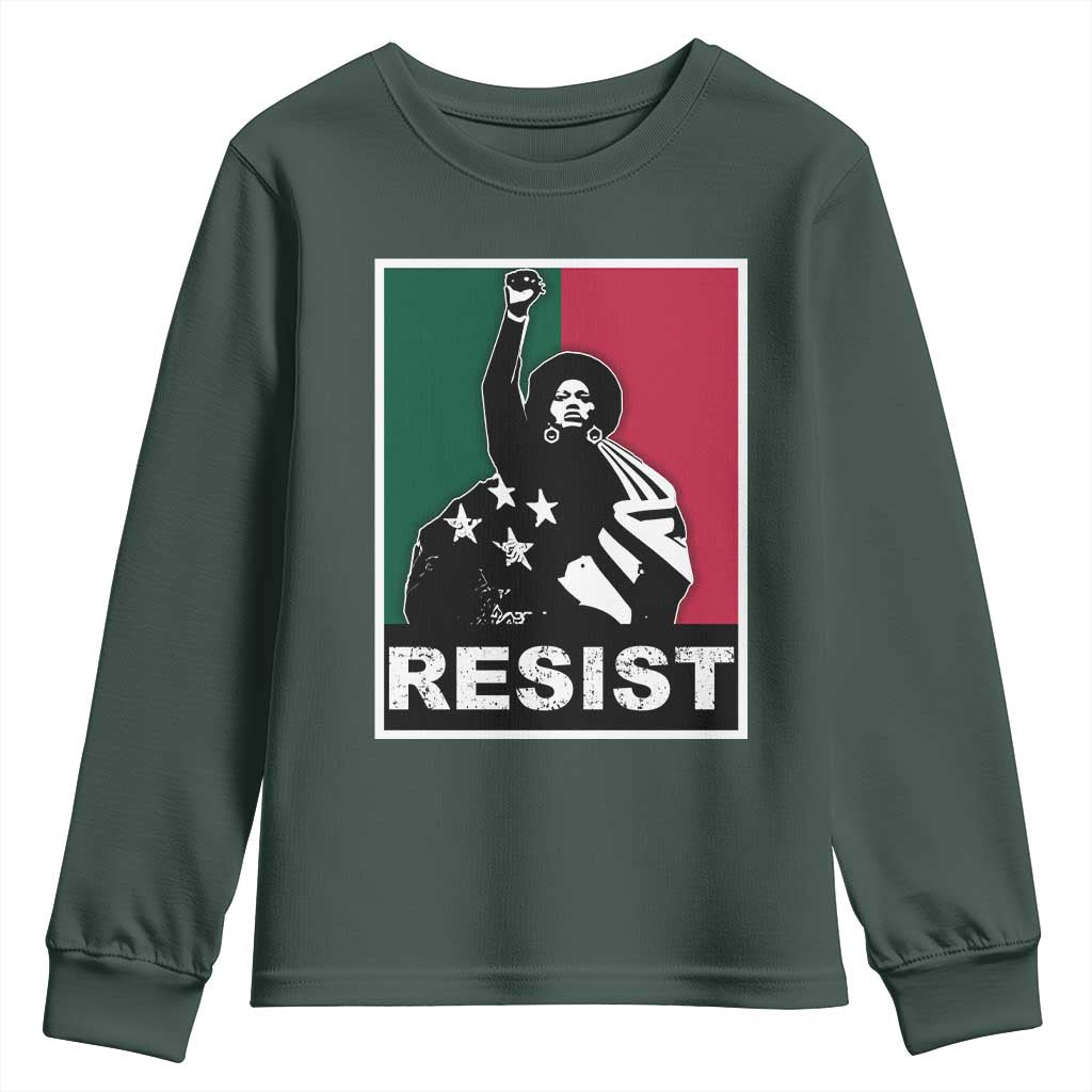 Resist Angela Davis Youth Sweatshirt Black Panther Party History Civil Rights TS09