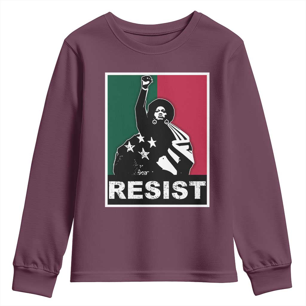 Resist Angela Davis Youth Sweatshirt Black Panther Party History Civil Rights TS09