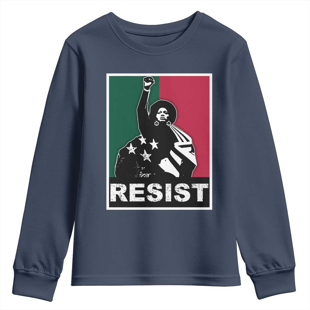 Resist Angela Davis Youth Sweatshirt Black Panther Party History Civil Rights TS09