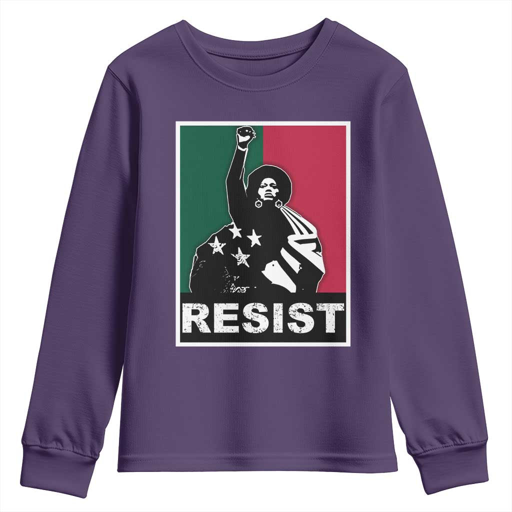 Resist Angela Davis Youth Sweatshirt Black Panther Party History Civil Rights TS09