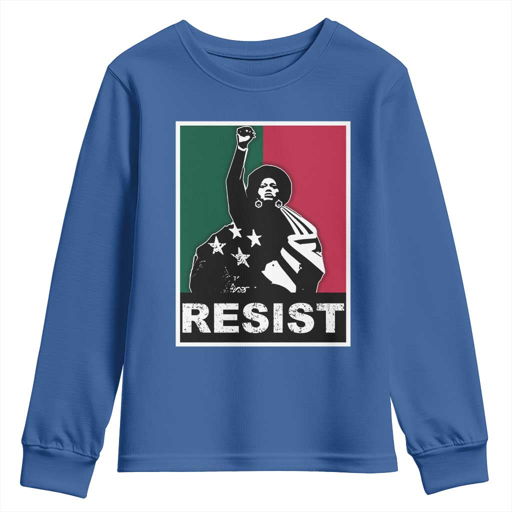Resist Angela Davis Youth Sweatshirt Black Panther Party History Civil Rights TS09