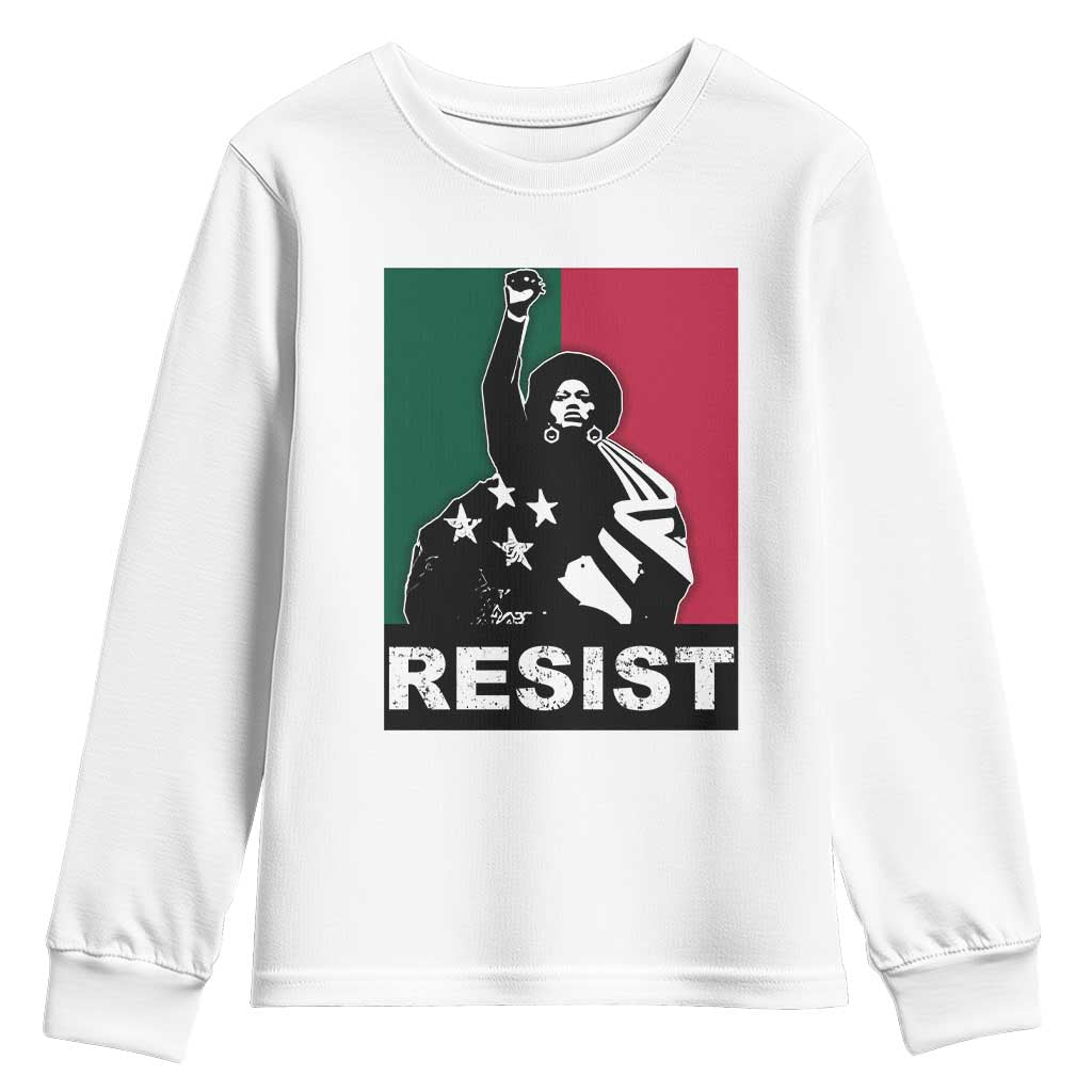 Resist Angela Davis Youth Sweatshirt Black Panther Party History Civil Rights TS09