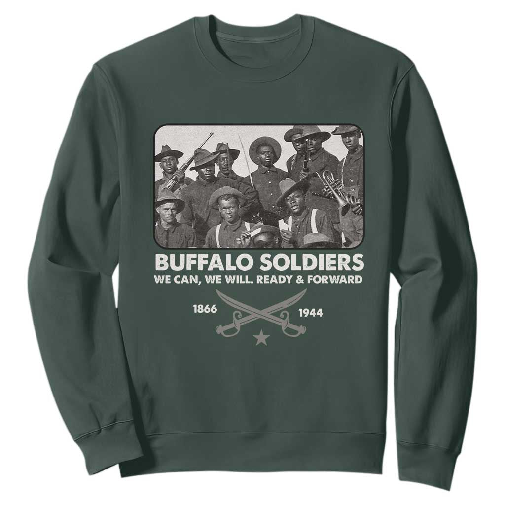 Buffalo Soldiers Sweatshirt We Can We Will Ready Forward Black History TS09