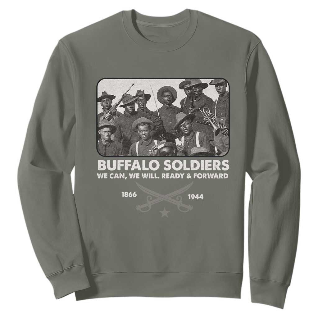 Buffalo Soldiers Sweatshirt We Can We Will Ready Forward Black History TS09
