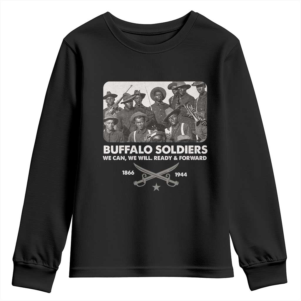Buffalo Soldiers Youth Sweatshirt We Can We Will Ready Forward Black History TS09