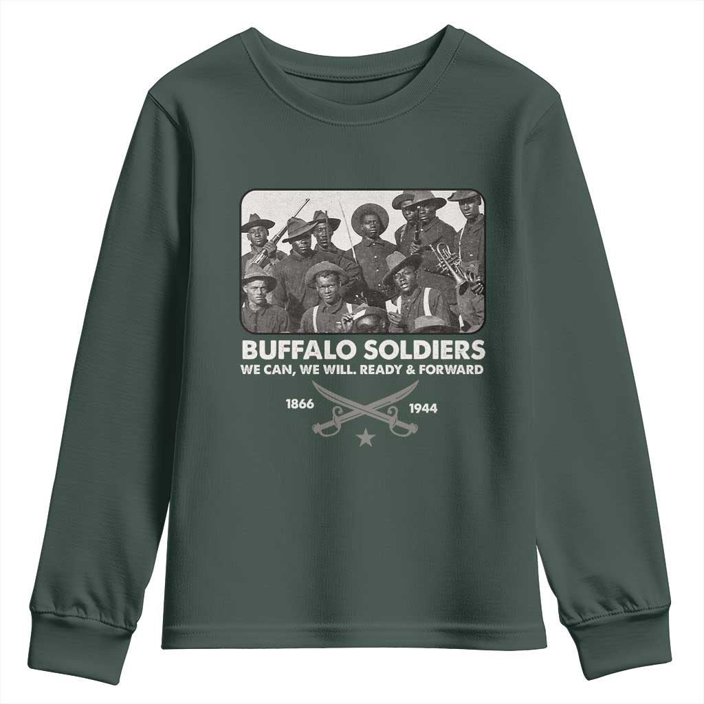 Buffalo Soldiers Youth Sweatshirt We Can We Will Ready Forward Black History TS09