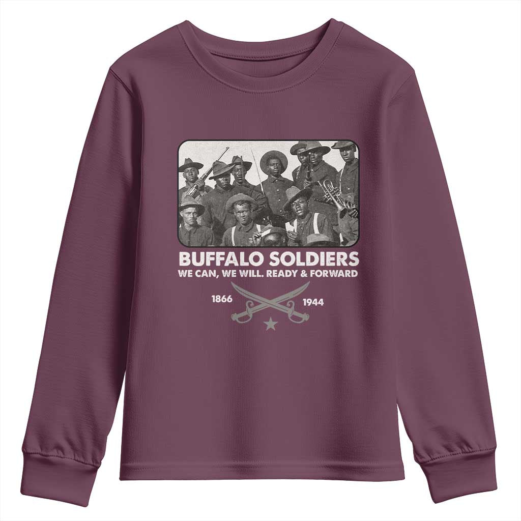 Buffalo Soldiers Youth Sweatshirt We Can We Will Ready Forward Black History TS09