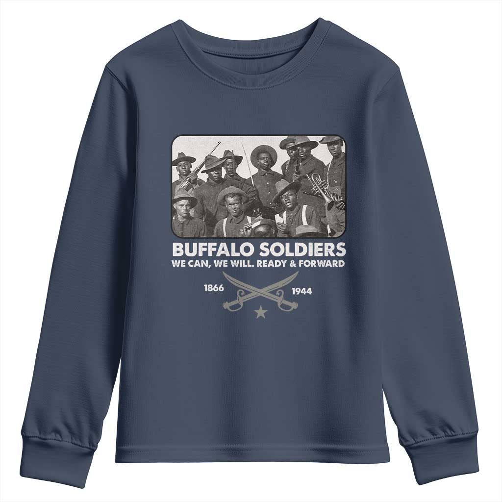 Buffalo Soldiers Youth Sweatshirt We Can We Will Ready Forward Black History TS09