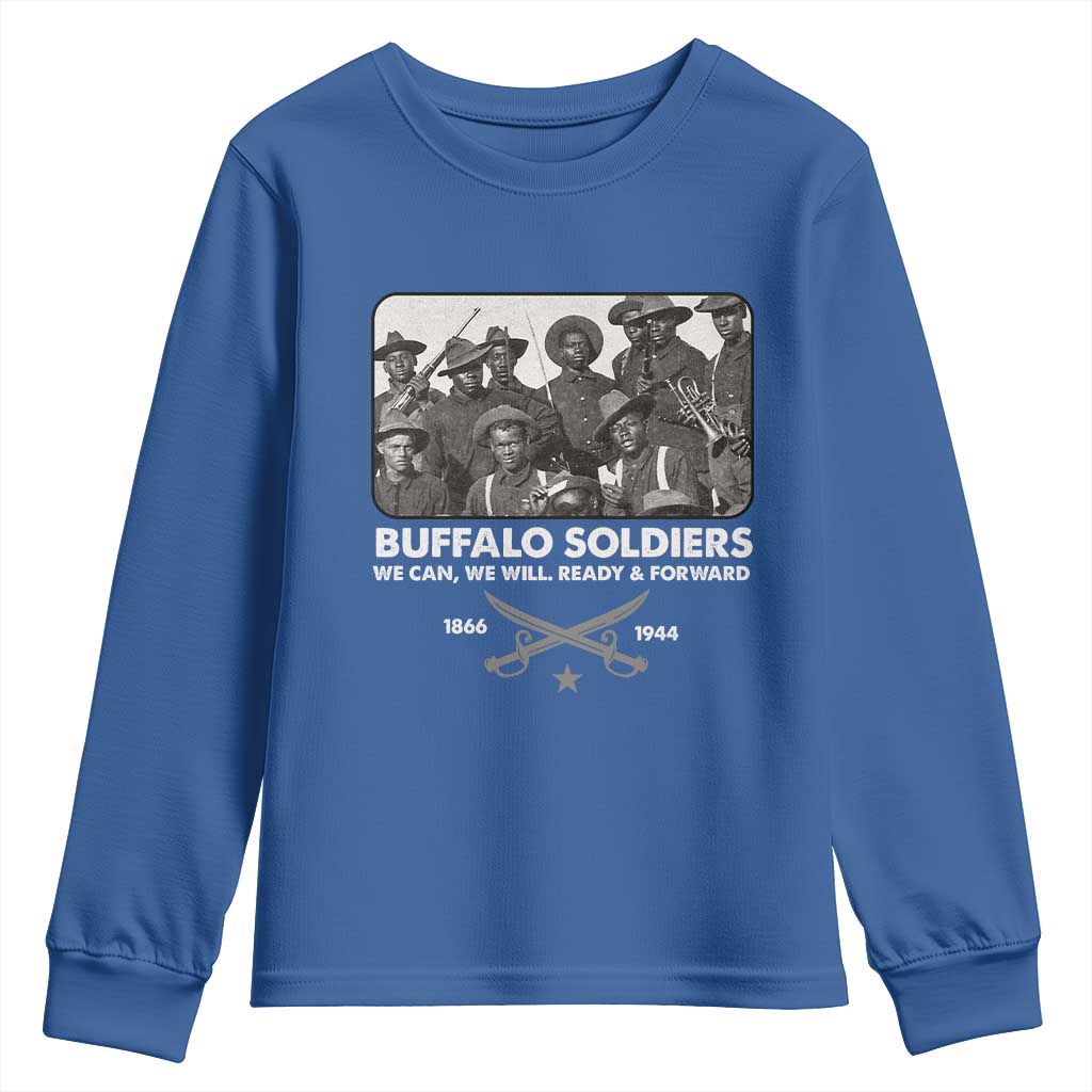 Buffalo Soldiers Youth Sweatshirt We Can We Will Ready Forward Black History TS09