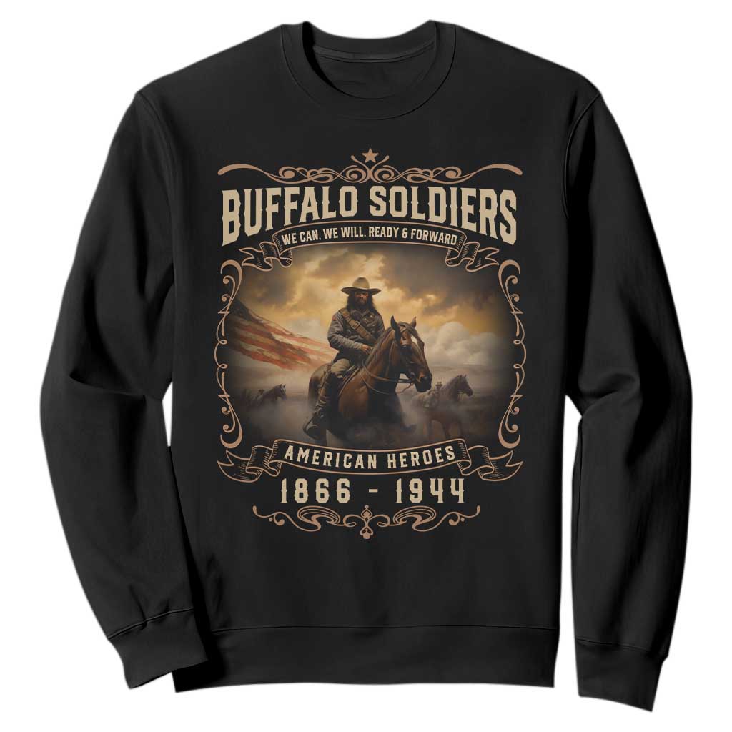 Buffalo Soldiers Sweatshirt American Heros Cavalry Black History TS09