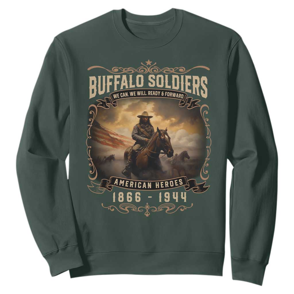 Buffalo Soldiers Sweatshirt American Heros Cavalry Black History TS09