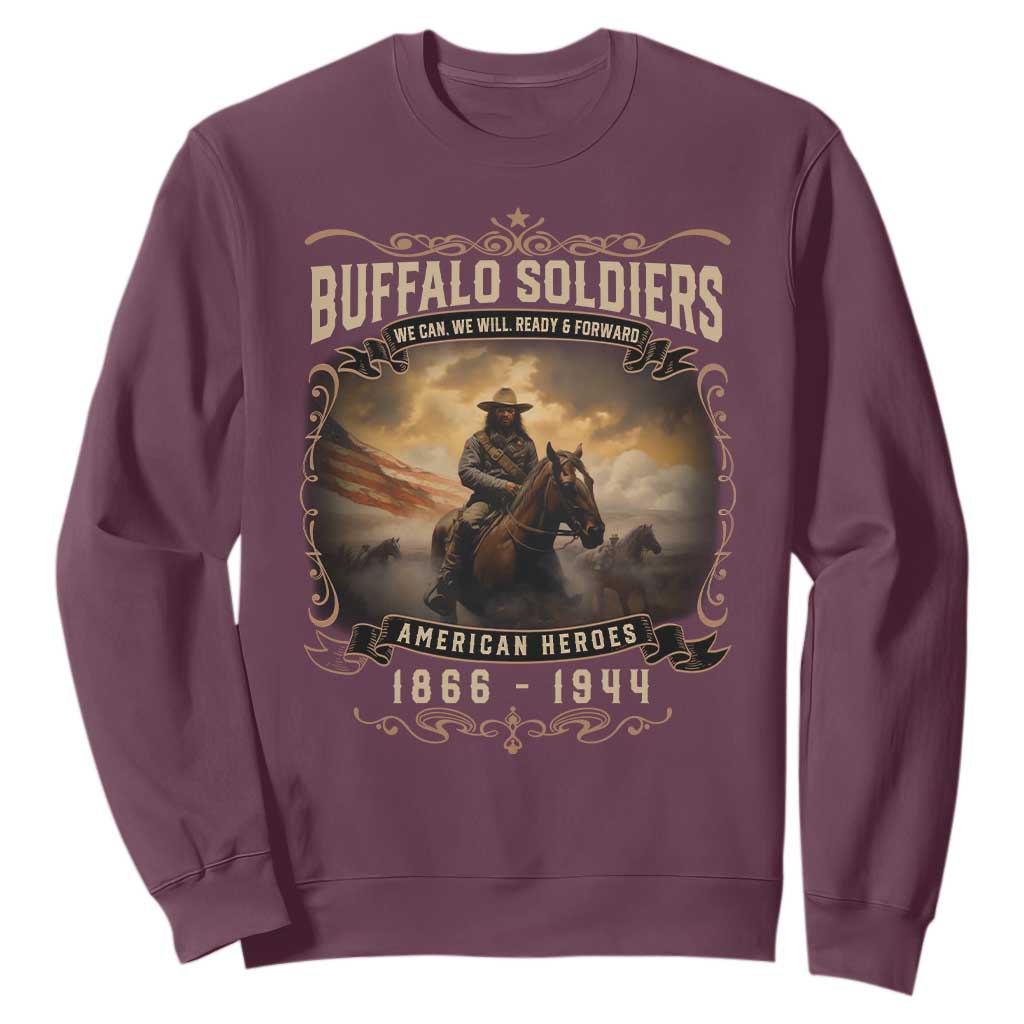 Buffalo Soldiers Sweatshirt American Heros Cavalry Black History TS09