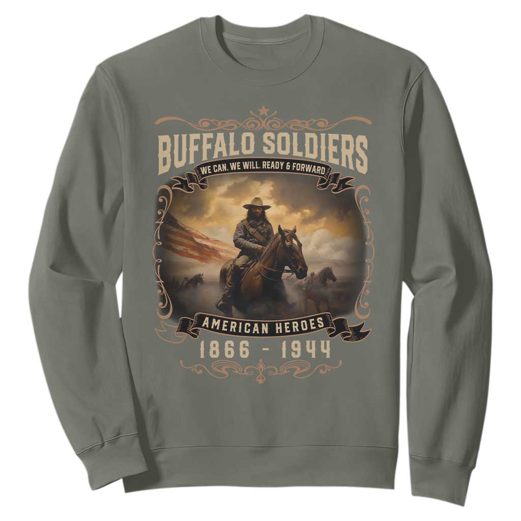 Buffalo Soldiers Sweatshirt American Heros Cavalry Black History TS09
