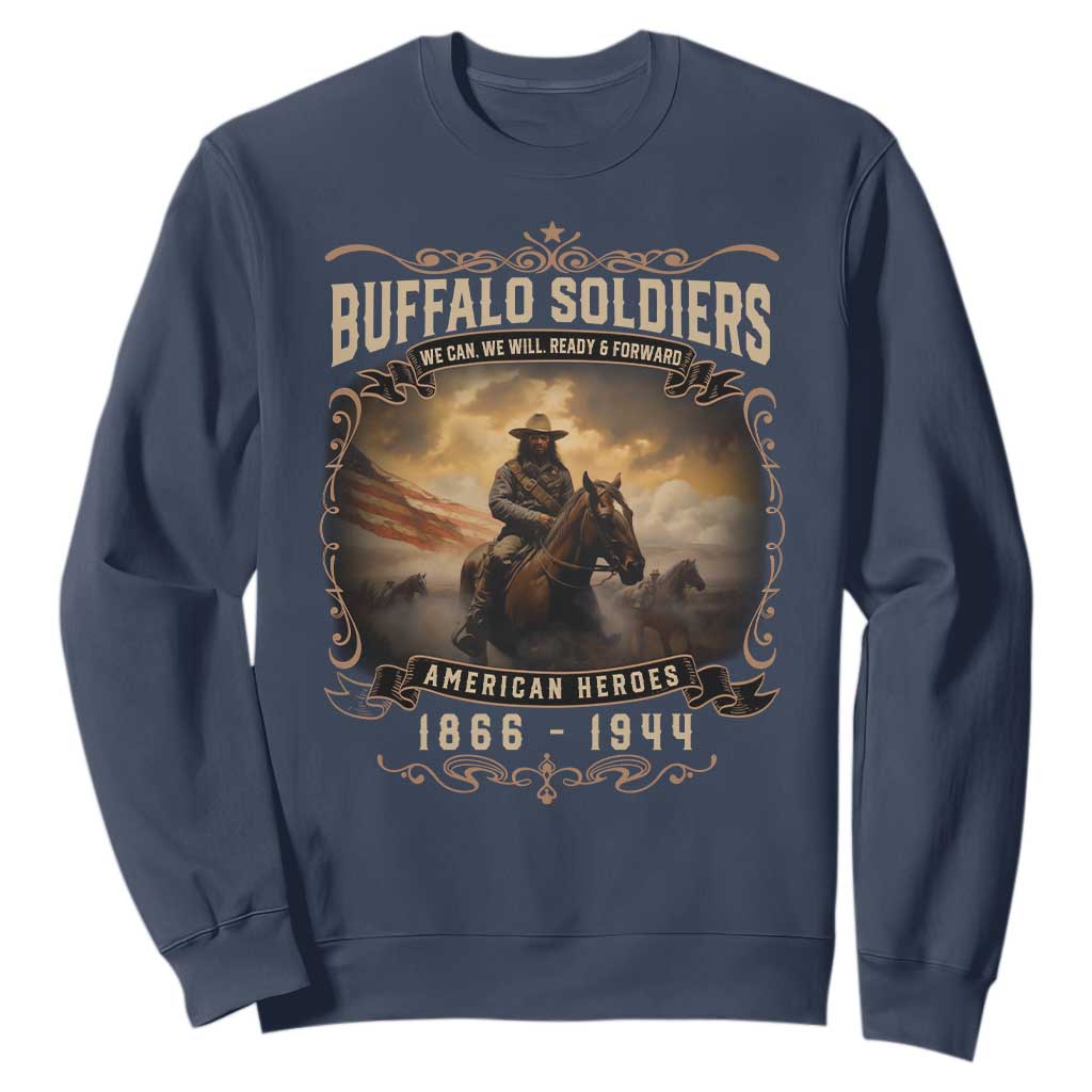 Buffalo Soldiers Sweatshirt American Heros Cavalry Black History TS09