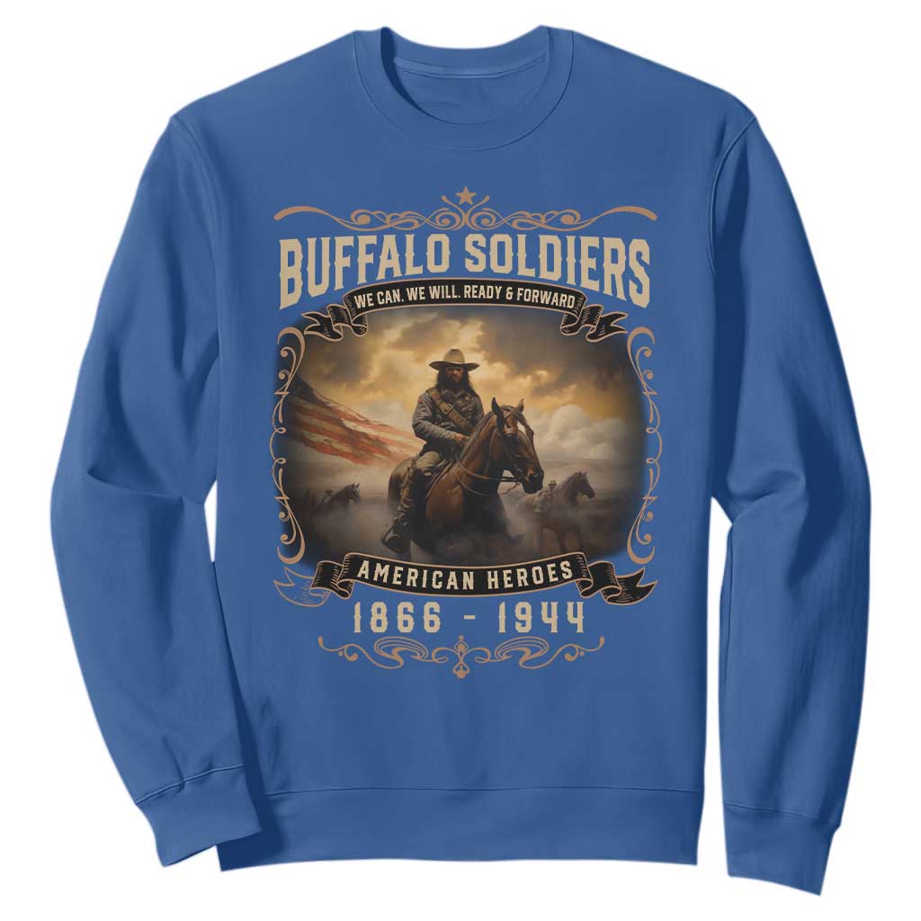 Buffalo Soldiers Sweatshirt American Heros Cavalry Black History TS09